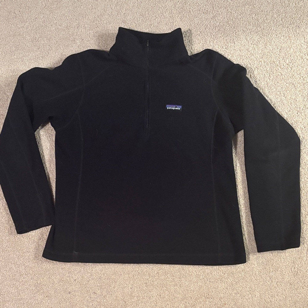 black Patagonia Women's Micro D 1/4-Zip Fleece Pullover size large